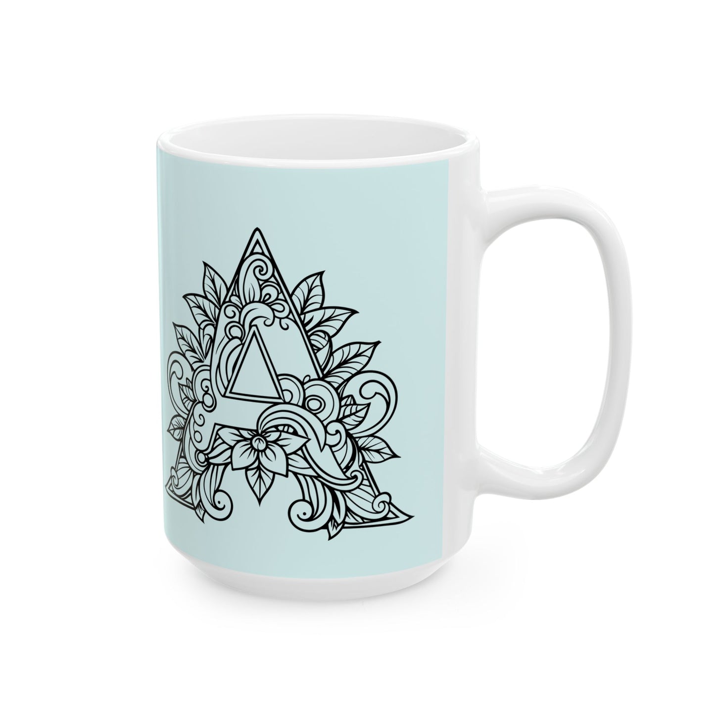 Mandala Design Ceramic Mug - Letter A Calming Tea & Coffee Cup, Gift for Her, Home Decor, Zen Vibes, Meditation