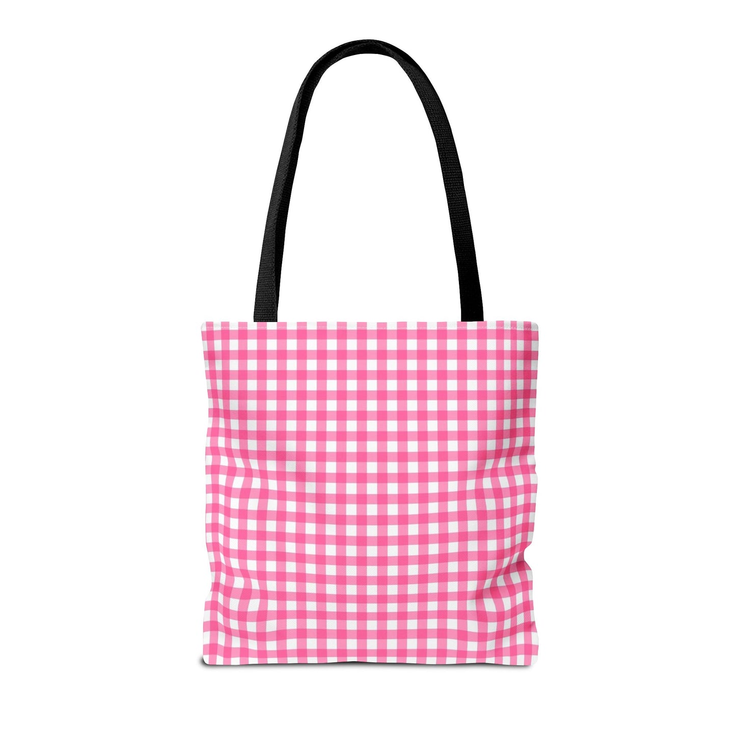 Cute Pink Gingham Tote Bag - Reusable Shopping Bag, Beach Tote