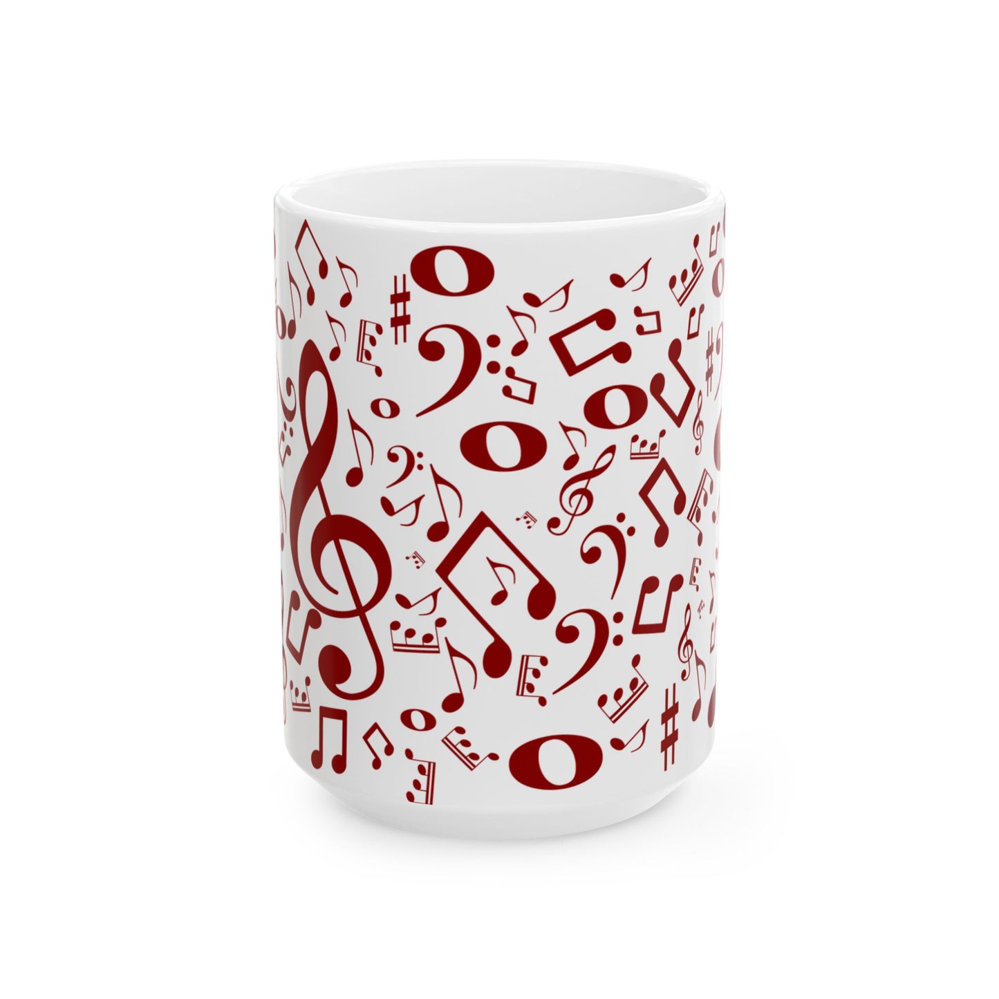 Musical Notes Ceramic Mug - Perfect Gift for Music Lovers, Tea & Coffee Mug, 11oz & 15oz Sizes, Unique Gift for Musicians, Home Decor