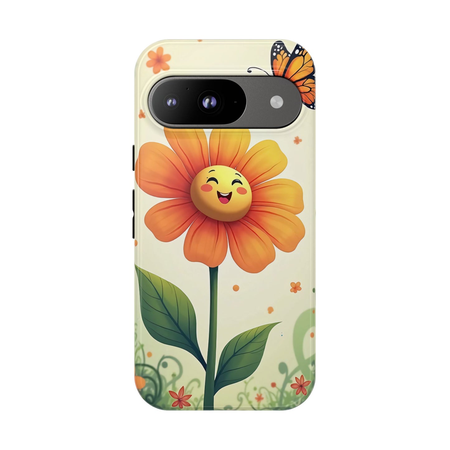 Floral Phone Case with Butterfly Design, Cute Flower Phone Cover for Nature Lovers, Eco-Friendly Gift, Spring Vibes, Birthday Present