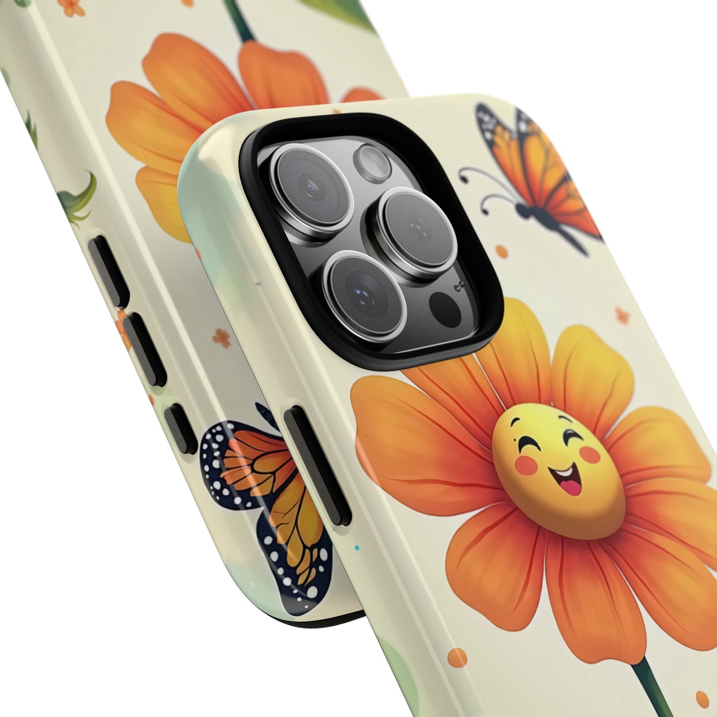 Floral Phone Case with Butterfly Design, Cute Flower Phone Cover for Nature Lovers, Eco-Friendly Gift, Spring Vibes, Birthday Present