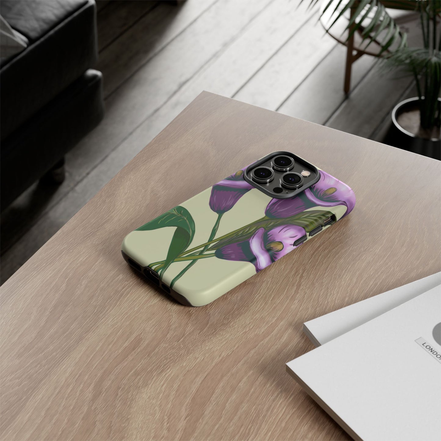 Floral Phone Case - Tough Cases, Purple Flower Design, Cell Phone Accessories, Gift for Her, Nature Lover Essentials