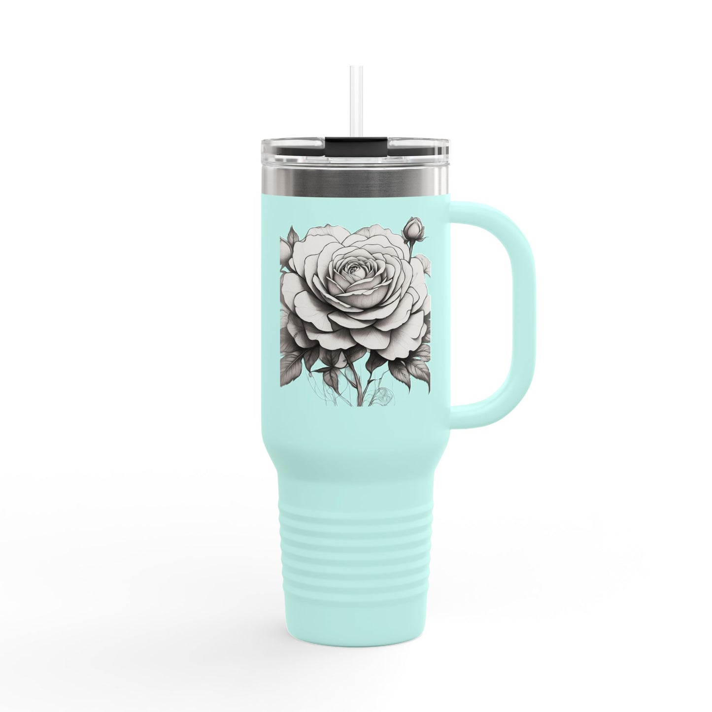 Stylish Insulated Travel Mug with Floral Design, 40oz Coffee Cup, Perfect for Road Trips, Gifts for Her, Eco-Friendly Drinkware