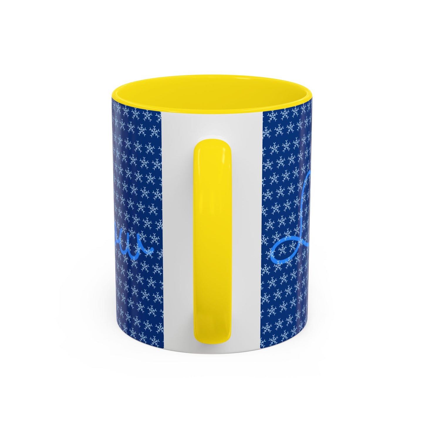 Snowy Night Accent Coffee Mug - Cozy Winter Drinkware, Seasonal Gifts, Holiday Décor, Comfortable Sipping, Blue Design