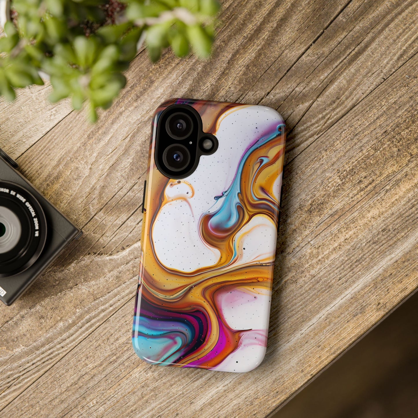 Artistic Phone Case, Tough Cases with Colorful Marble Design