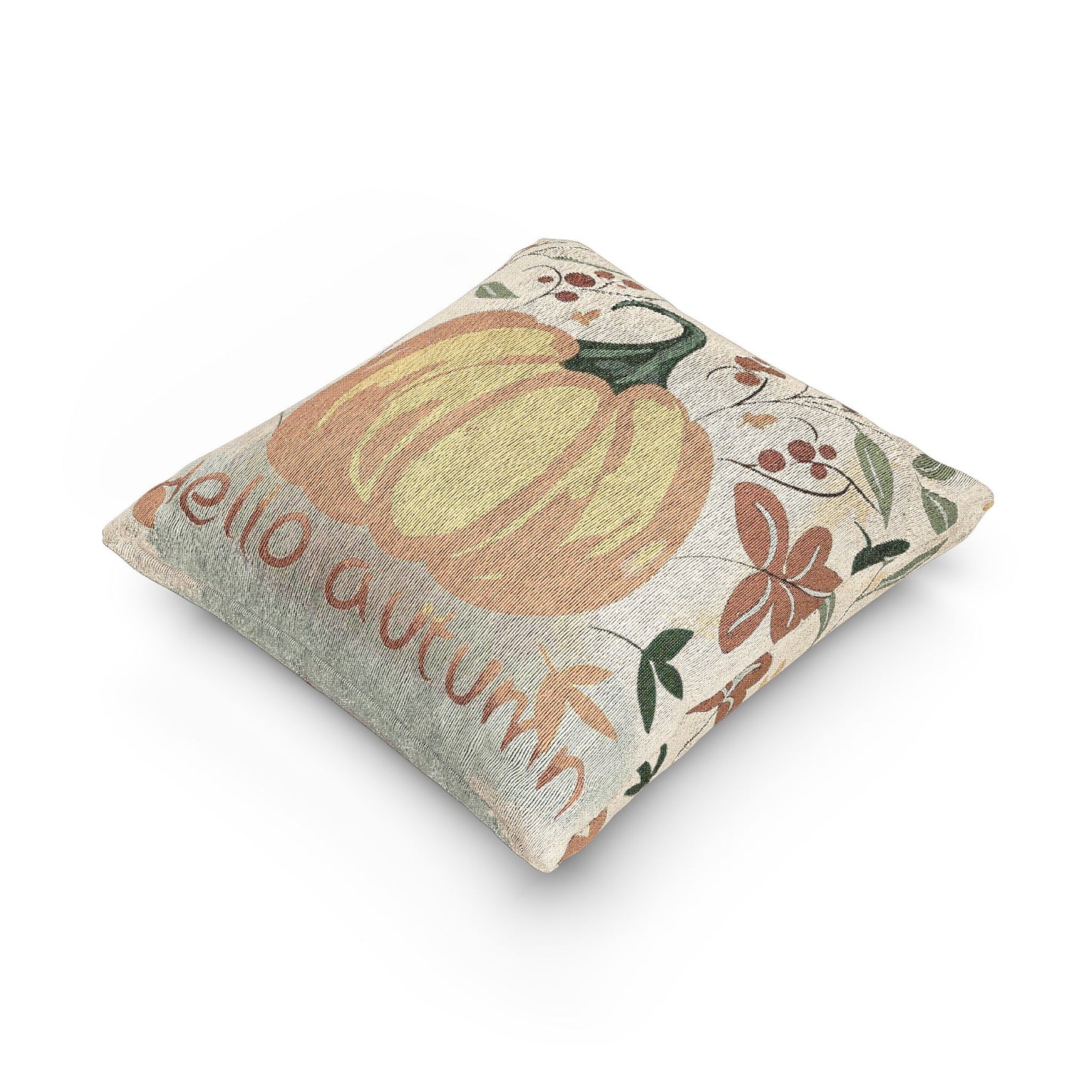 Autumn Pumpkin Woven Pillow | Fall Decor, Harvest Cushion, Cozy Home Accent, Thanksgiving Gift, Seasonal Pillow