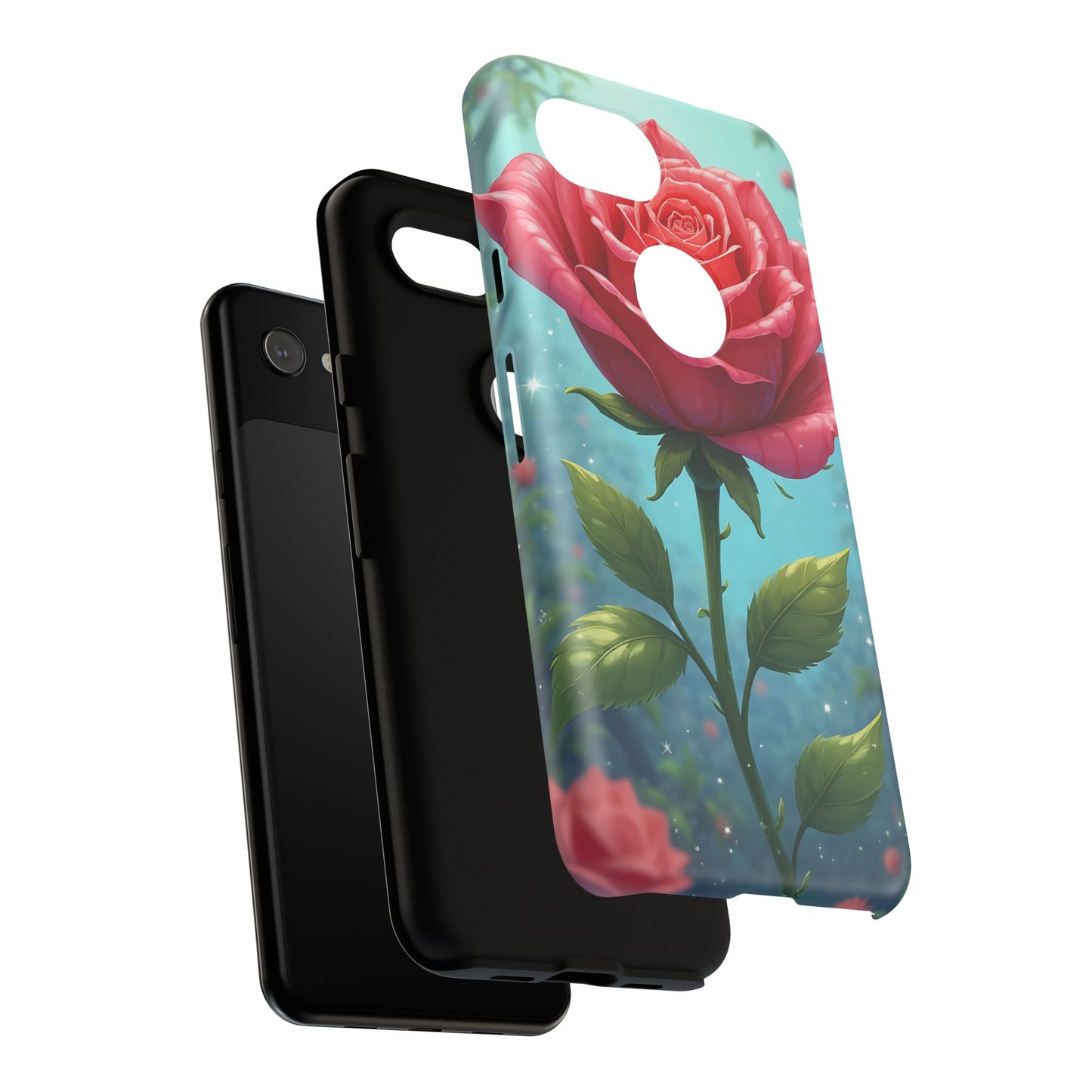 Floral Phone Case, Tough Cases with Elegant Rose Design, Stylish iPhone Cover, Rose Flower Gift for Nature Lovers, Unique Mobile Accessories