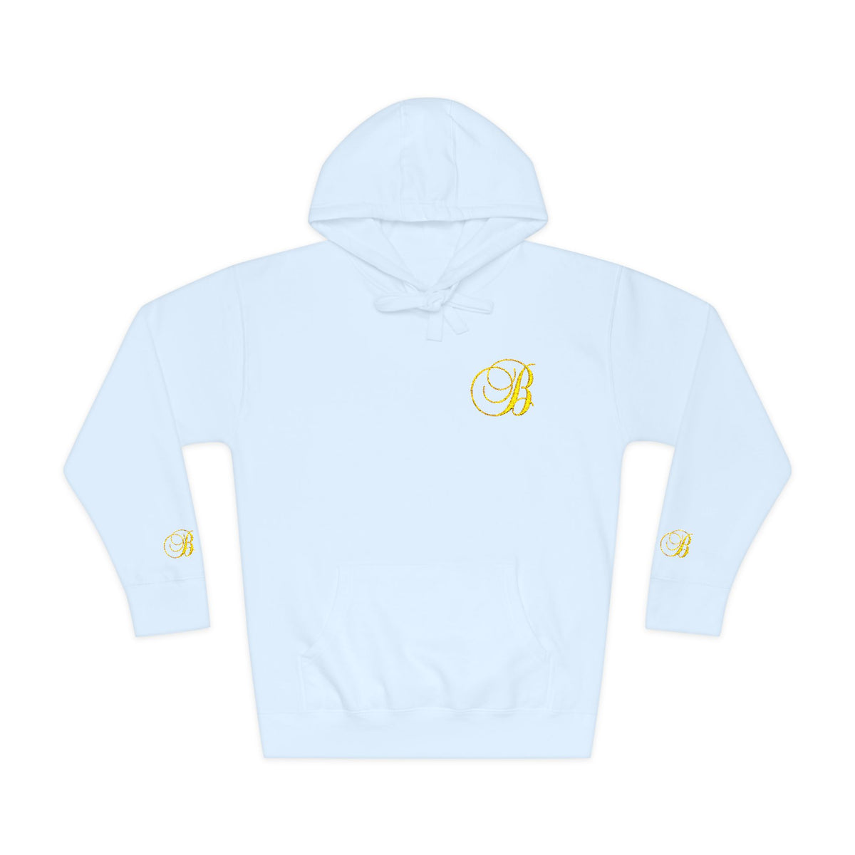 Coral Gold Floral Initial Hoodie — Monogram 'B' Casual Pullover