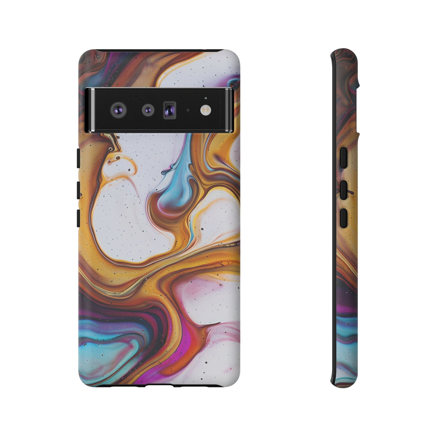Artistic Phone Case, Tough Cases with Colorful Marble Design