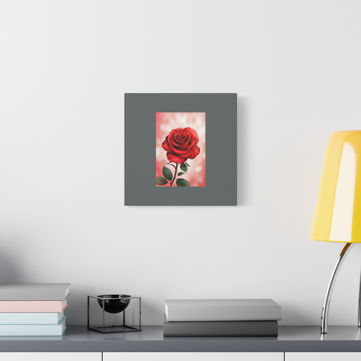 Red Rose Vertical Matte Canvas Print — Romantic Floral Wall Art