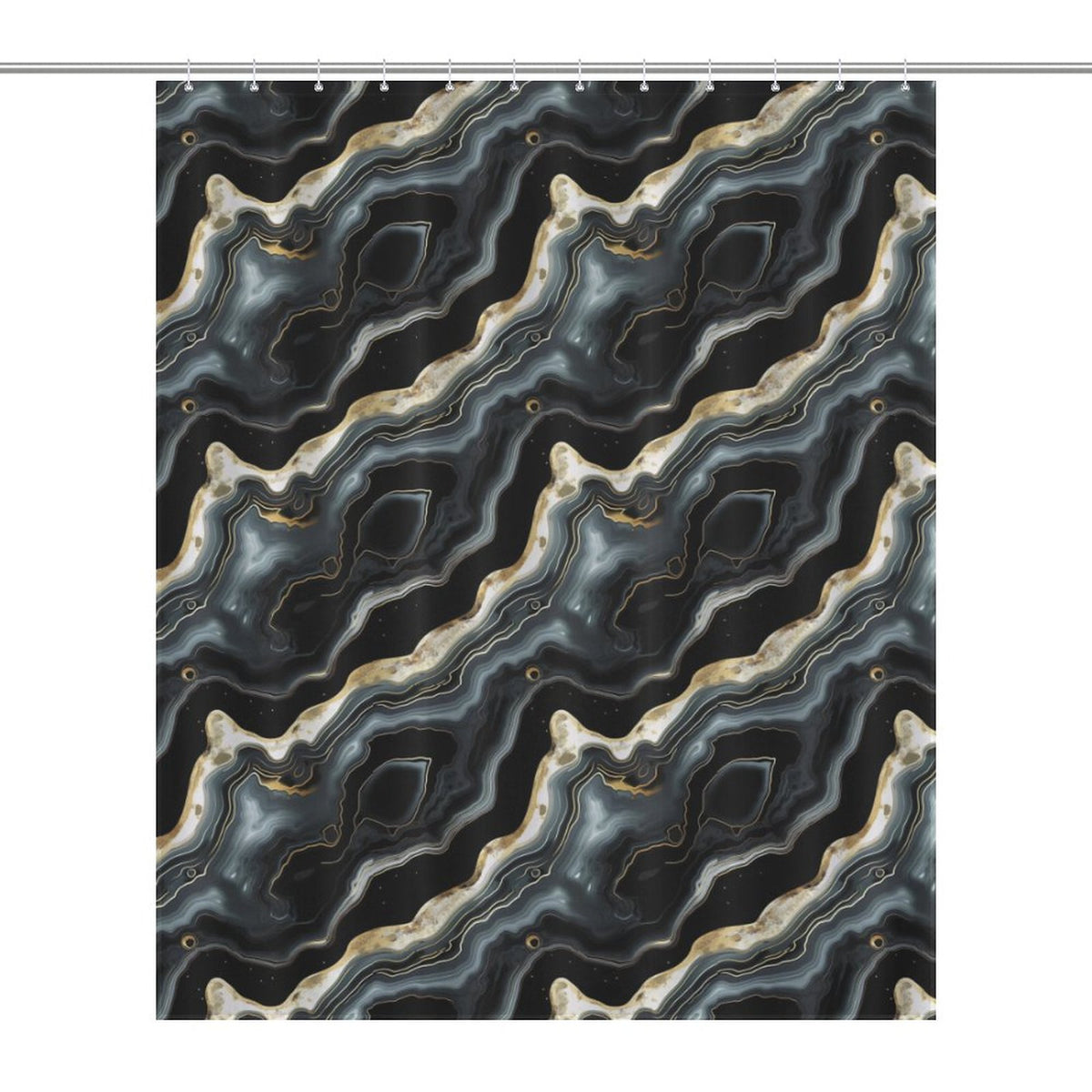 Black Marble Shower Curtain