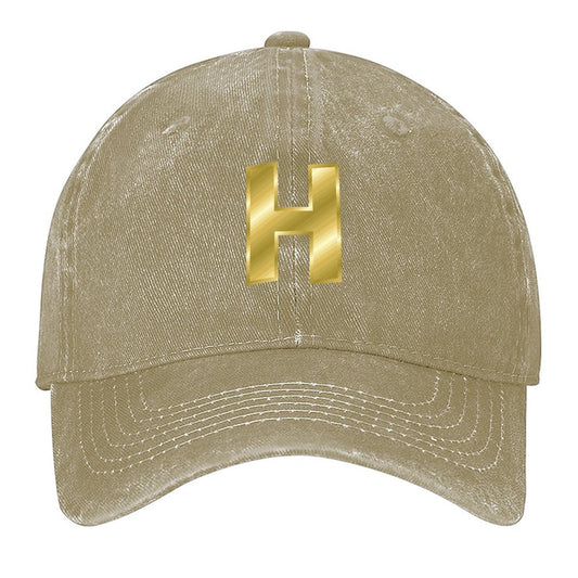 Cotton Vintage Washed Denim Baseball Cap (Front Printing)