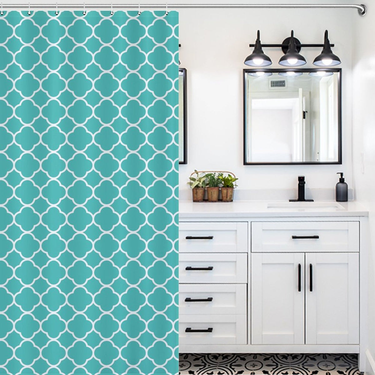 Flower Shower Curtain - Teal