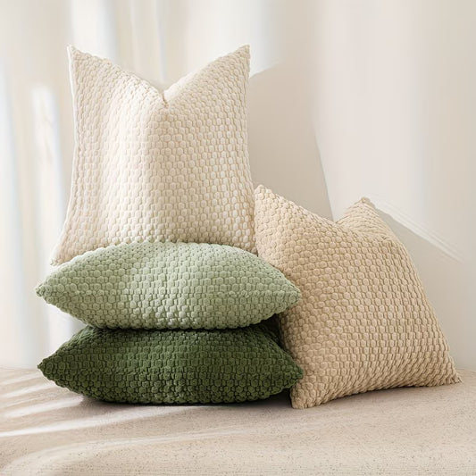 4 pack Soft Velvet Modern Double-Sided Design Sofa Pillowcases, Office Chair Backrest Pillowcases, Bedside Cushion Covers, And Machine-Washable Sofa And Bed Decorative Cushion Covers. 18 x 18