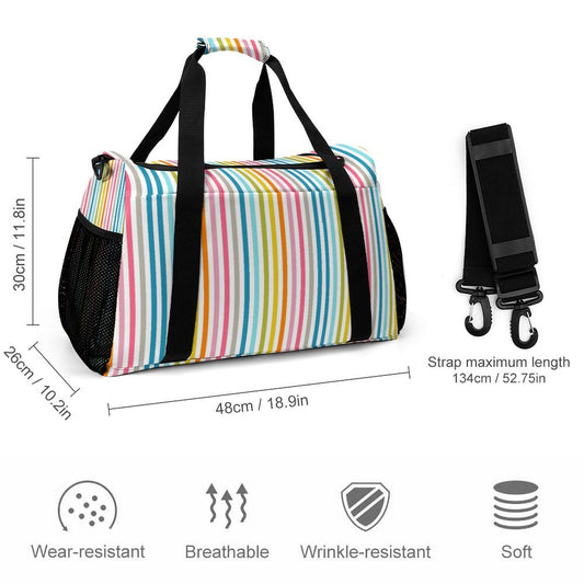 Travel Duffel Bag - Rainbow striped