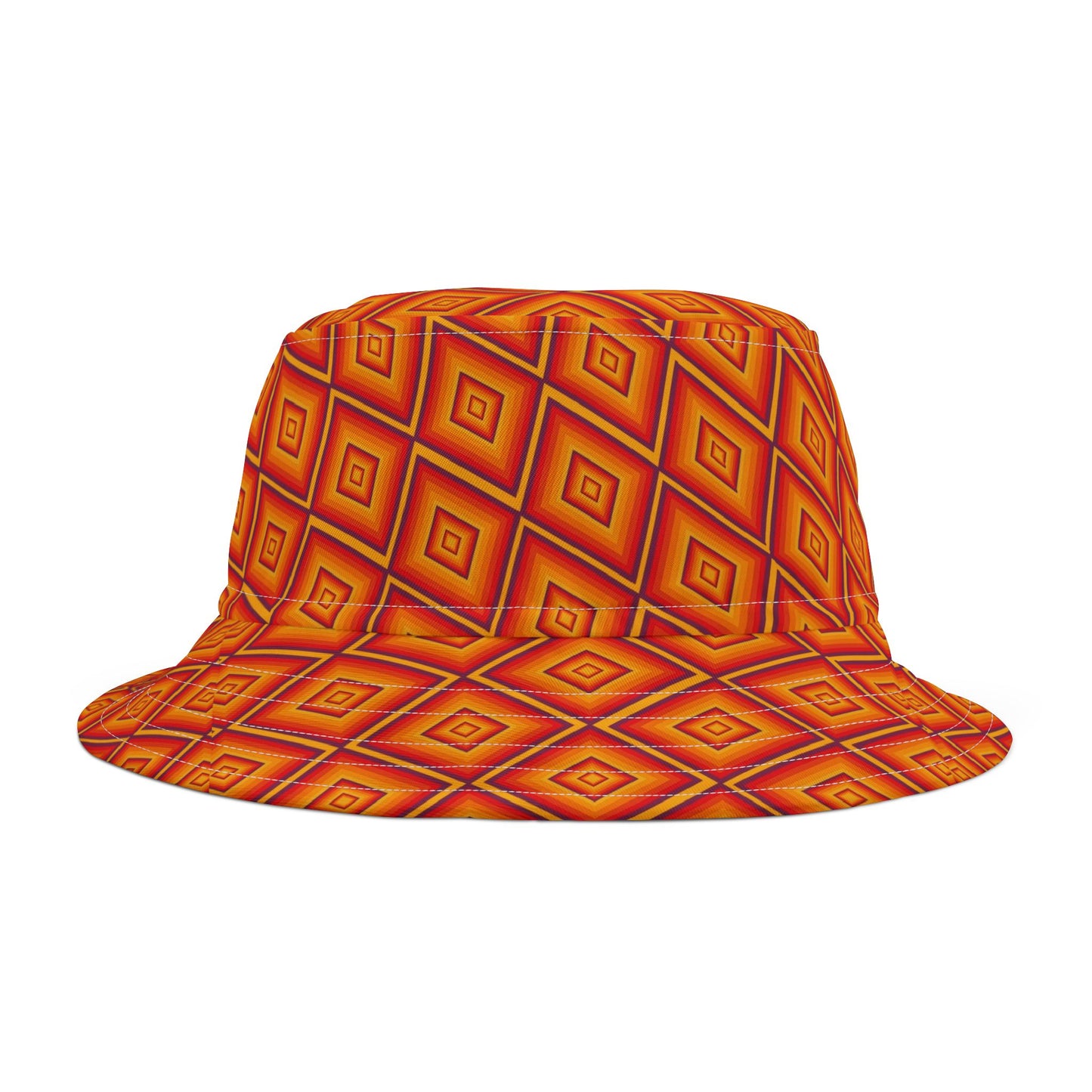 Vibrant Geometric Bucket Hat, Summer Accessory, Festival Wear, Unique Gift, Vacation Style, Trendy Headwear, Outdoor Fashion