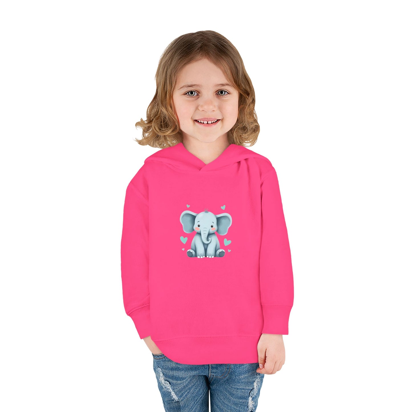 Adorable Elephant Toddler Fleece Hoodie, Kids Pullover, Baby Shower Gift, Birthday Present, Cute Animal Apparel, Cozy Toddler Wear