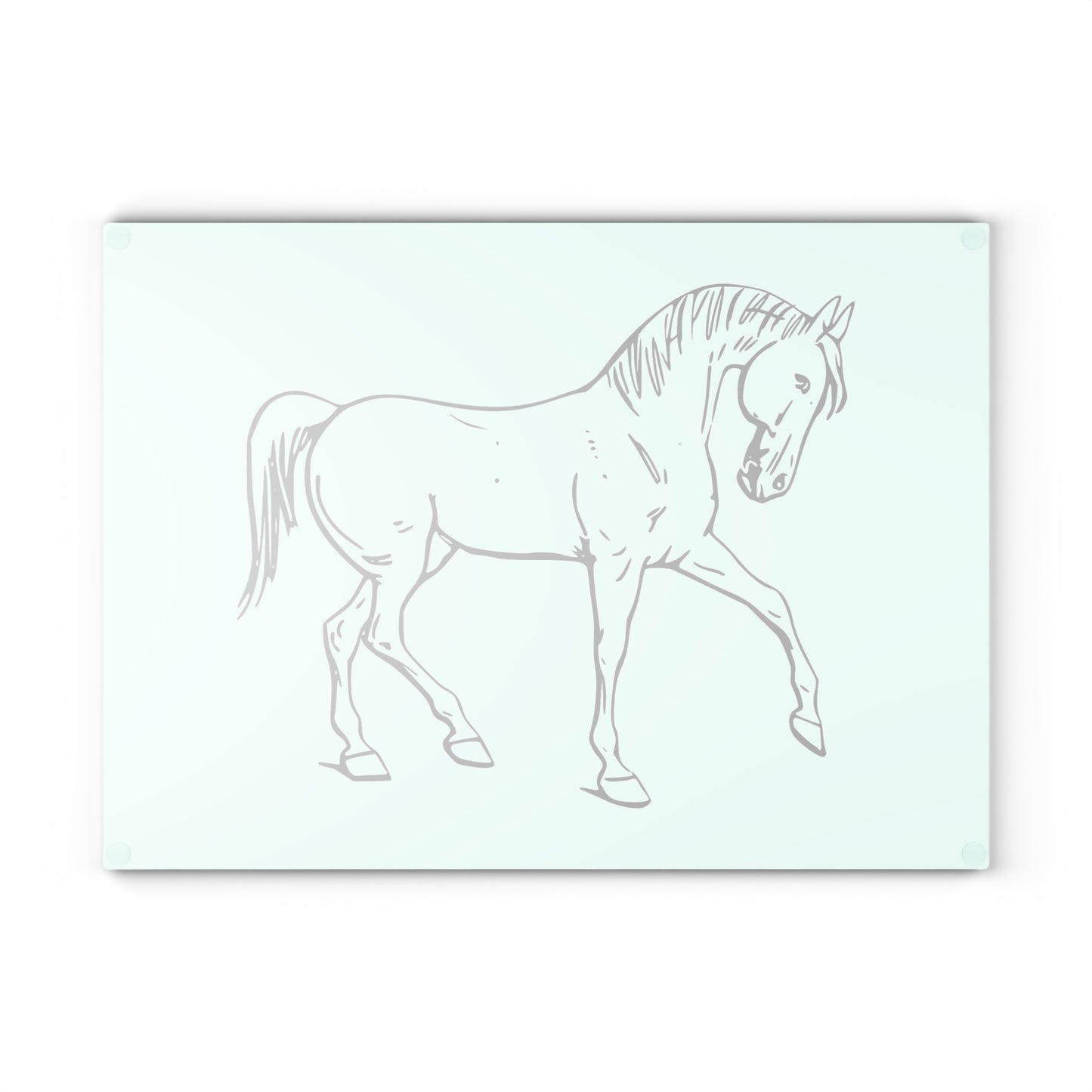 Elegant Horse Glass Cutting Board, Equine Decor, Unique Kitchen Gift, Farmhouse Kitchen, Wedding Gift, Gift for Horse Lovers