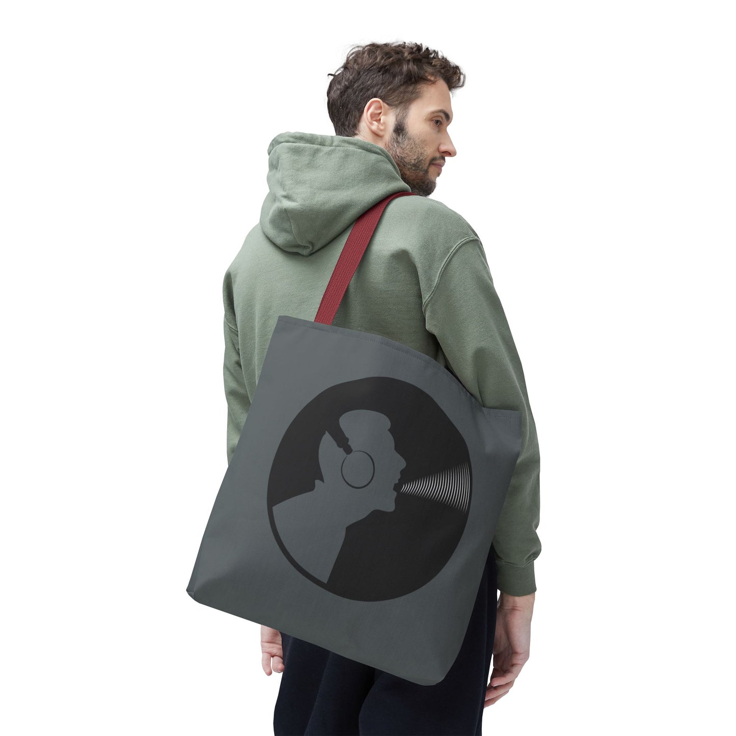 Music Lover's Tote Bag, Stylish Bag for Vinyl Enthusiasts, Gift for Music Lovers, Unique Shopping Tote, Record Player Accessory