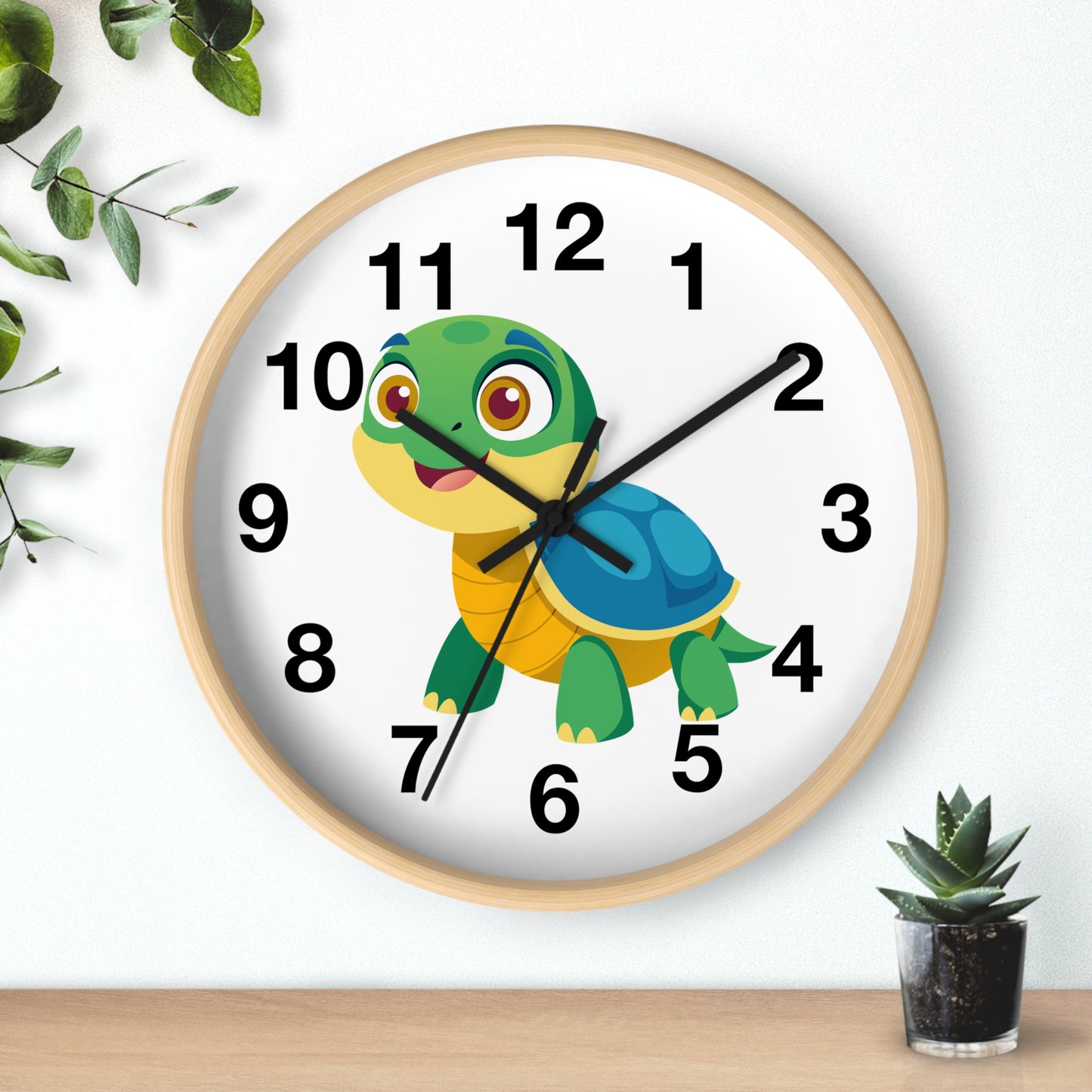Cute Turtle Wall Clock, Kids Room Decor, Animal Clock, Playful Timepiece,