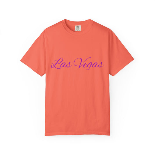 Las Vegas Floral Unisex Garment-Dyed T-Shirt | Vacation Tee, Travel Shirt, Summer Outfit, Gift for Travelers, Retro Las Vegas Design
