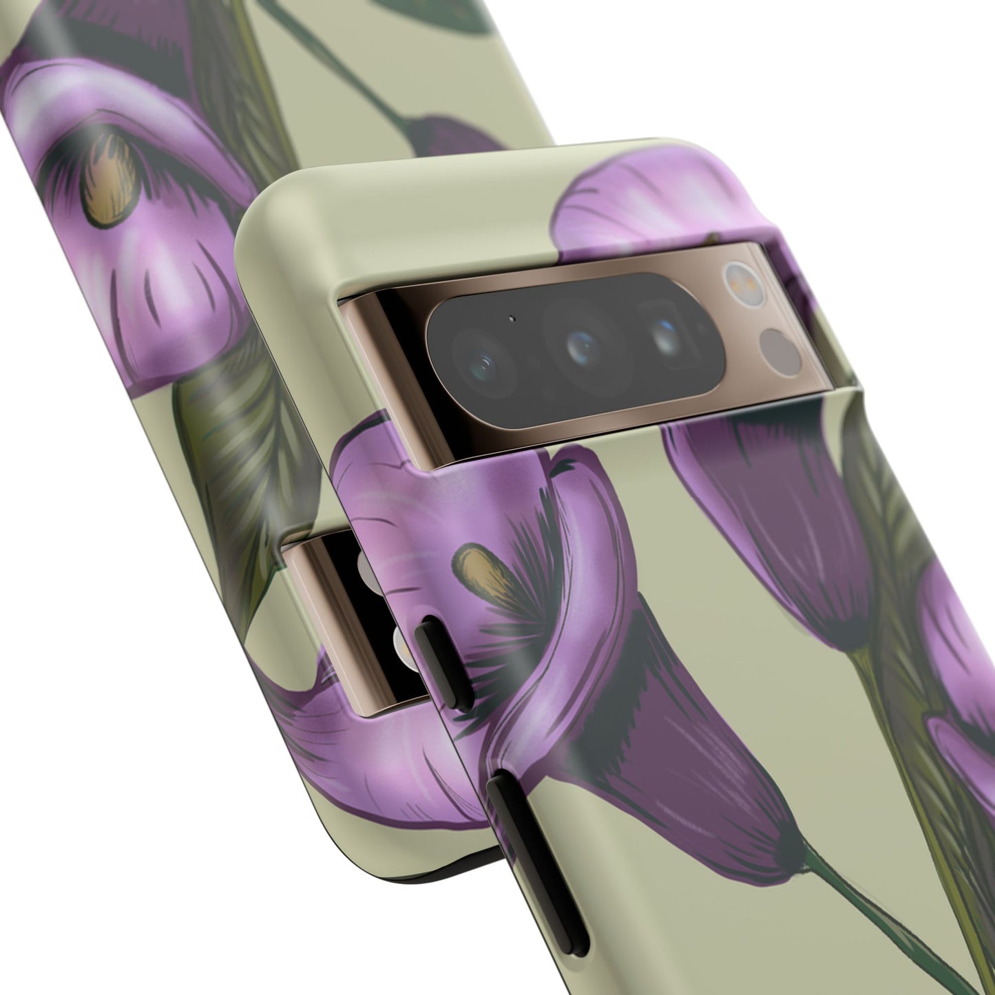 Floral Phone Case - Tough Cases, Purple Flower Design, Cell Phone Accessories, Gift for Her, Nature Lover Essentials