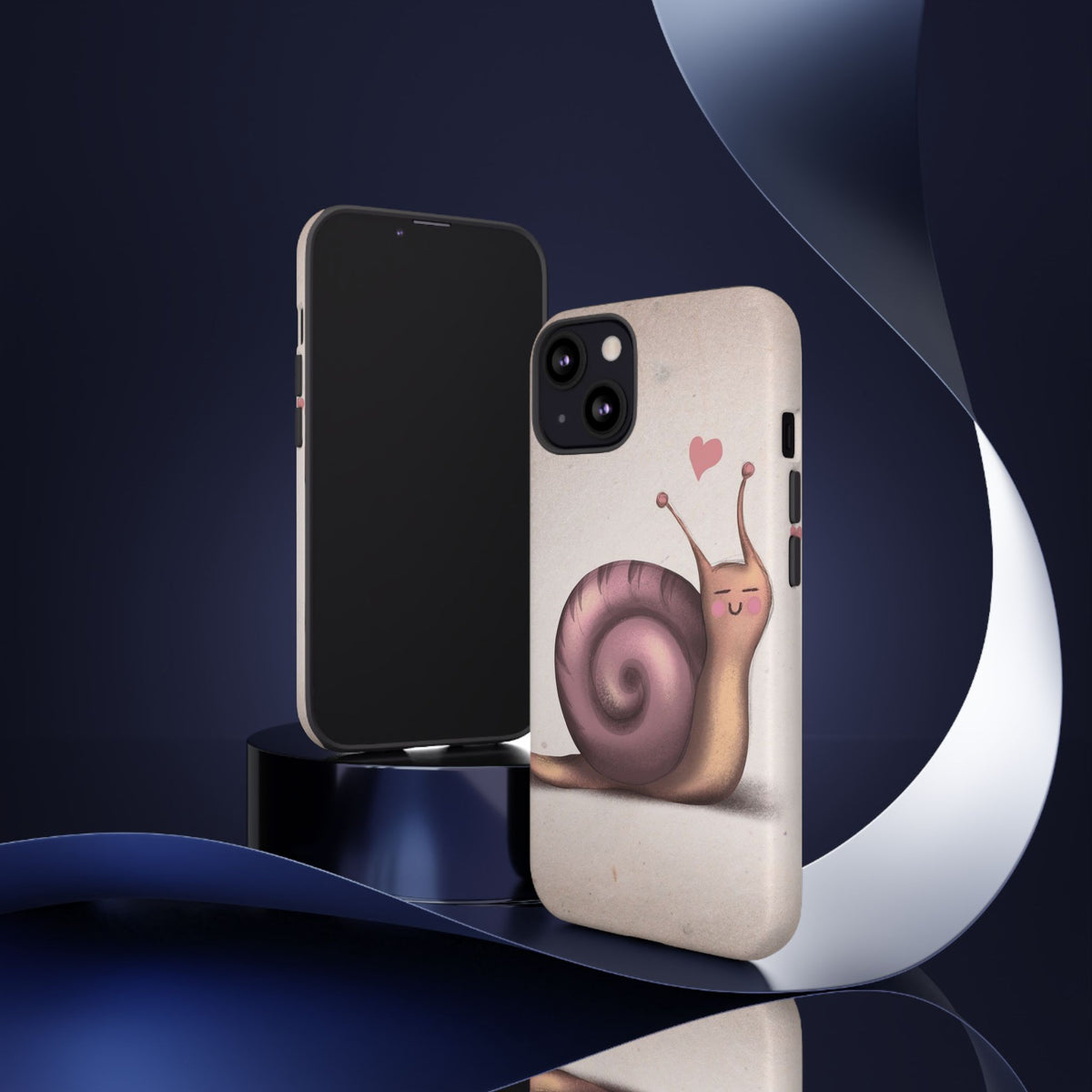 Cute Snail Phone Case — Pink Heart Cartoon Protective iPhone Cover
