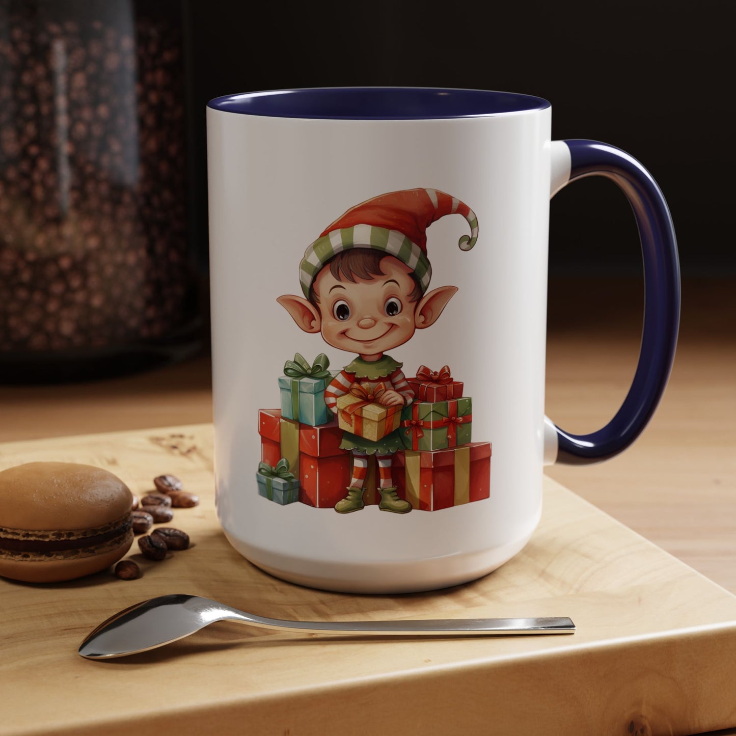 Holiday Elf Coffee Mug - Festive Gift Mug, Christmas Decor, Cute Elf Mug, Coffee Lover Gift, Winter Holiday Drinkware