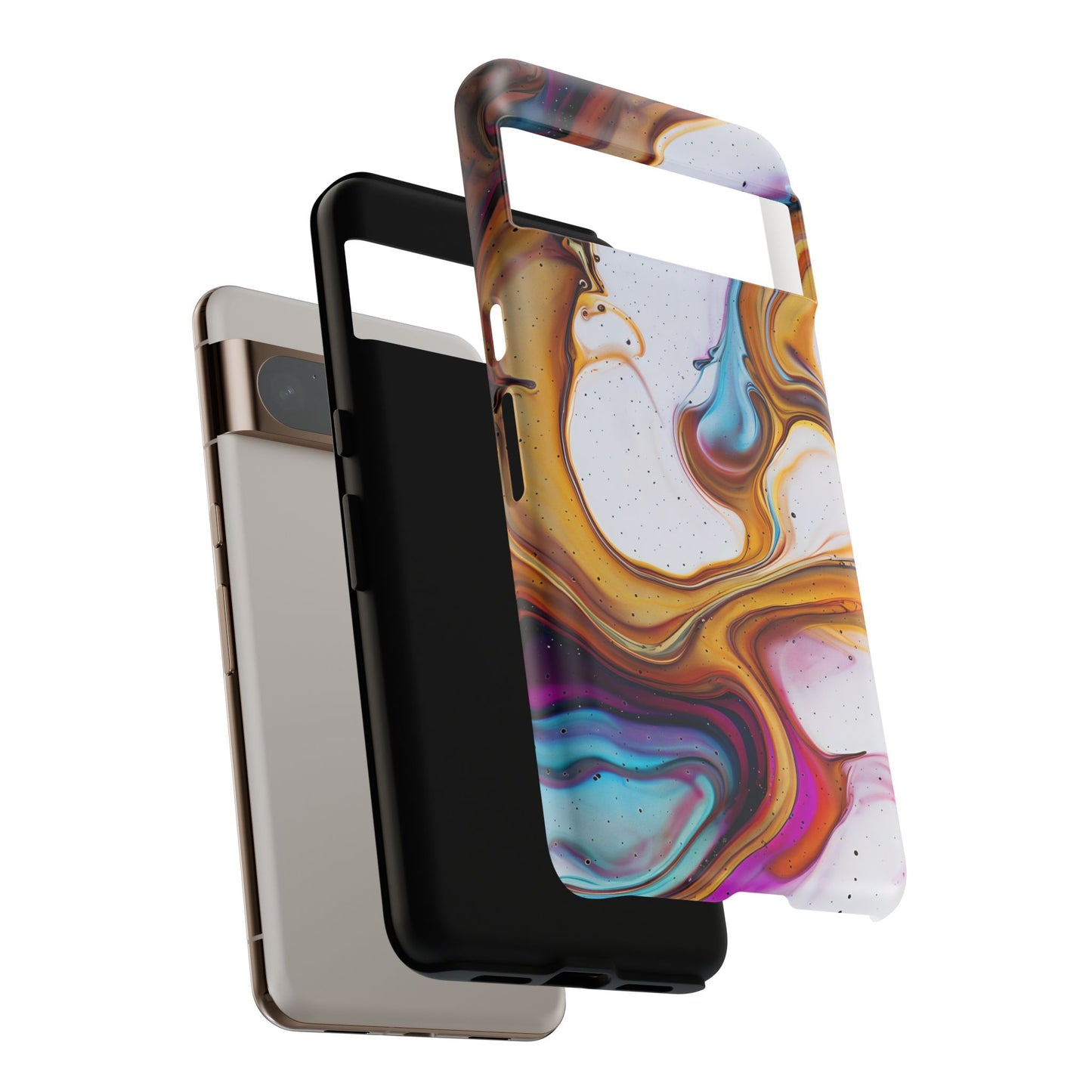 Artistic Phone Case, Tough Cases with Colorful Marble Design