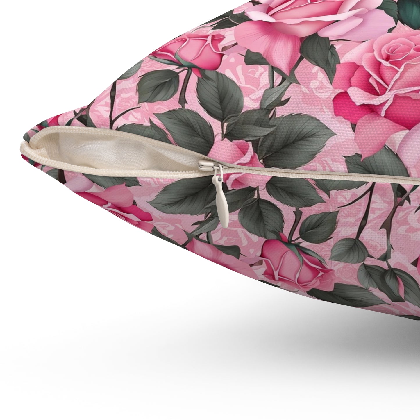 Floral Decorative Pillow, Cozy Home Accent, Pink Rose Cushion, Gift for Her, Living Room Decor, Spring Home Decor