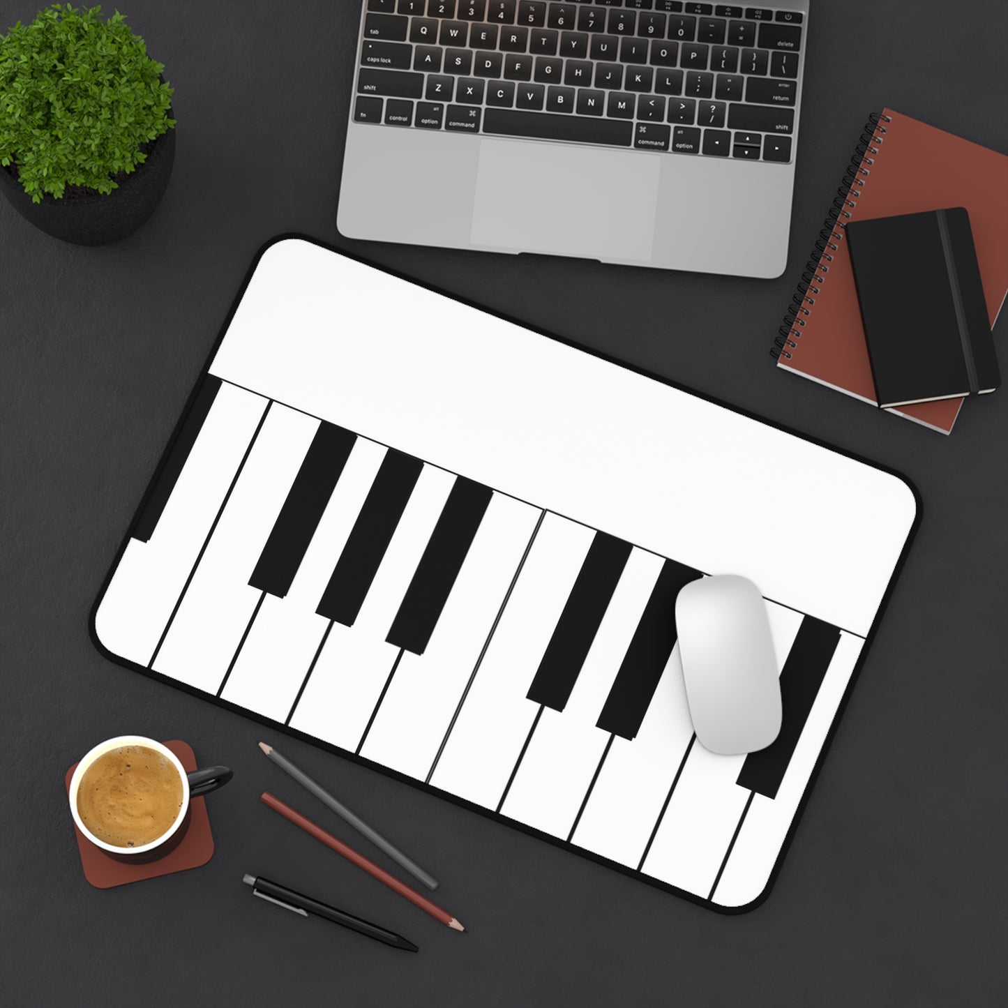 Piano Keyboard Desk Mat, Music Lover's Office Decor, Gift for Musicians, Gaming Pad, Piano Themed Workspace