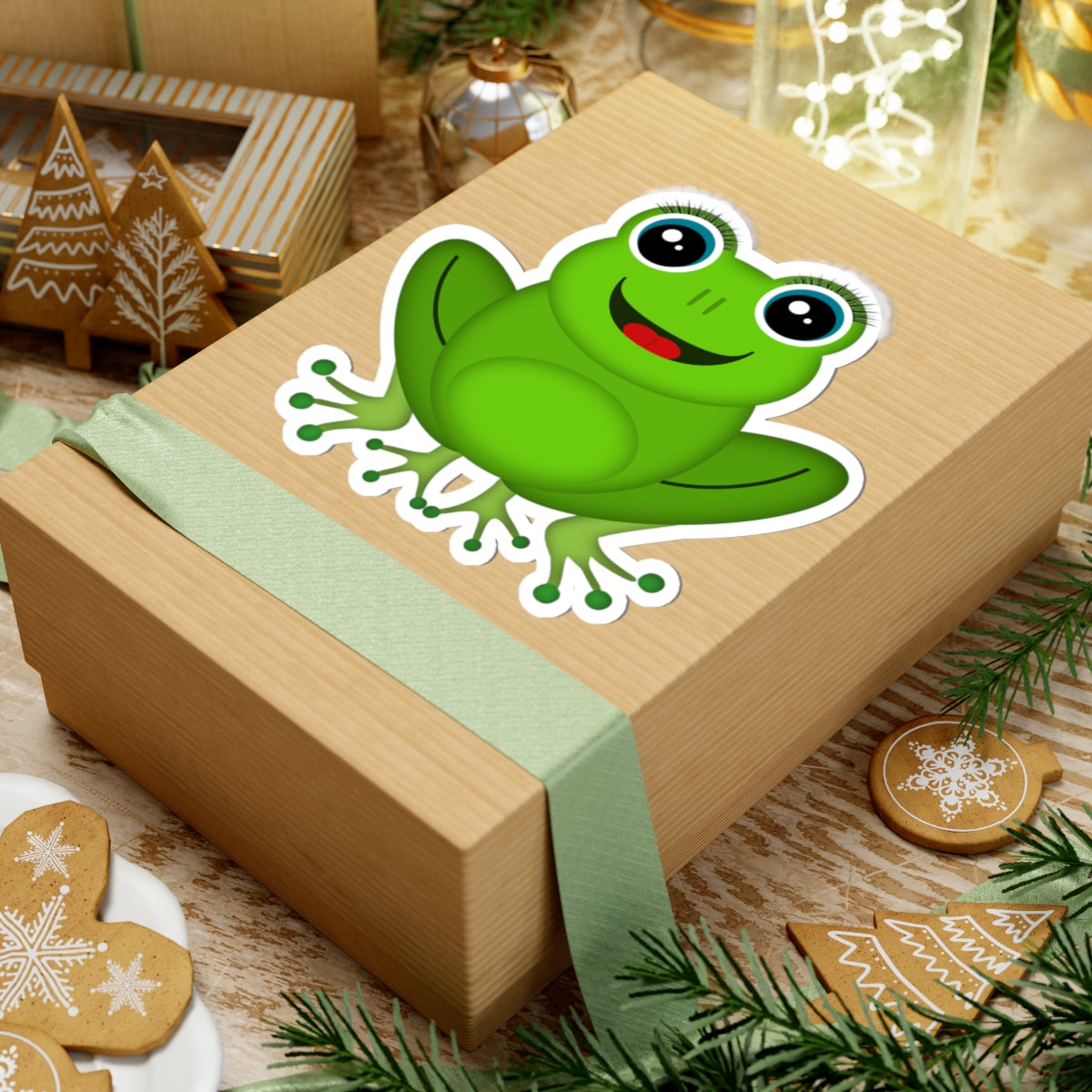 Cute Frog Kiss-Cut Stickers for Laptops, Water Bottles, Kids' Crafts, Fun Decor, Gift for Nature Lovers