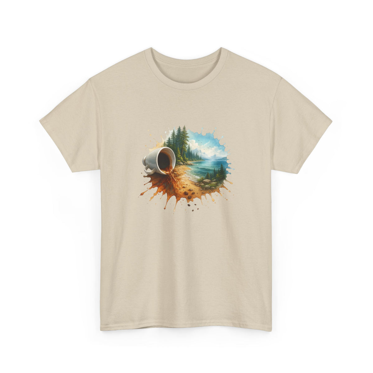 Nature-Inspired Unisex Heavy Cotton Tee, Casual Outfit, Gift for Nature Lovers, Camping Apparel, Outdoor Adventure Shirt