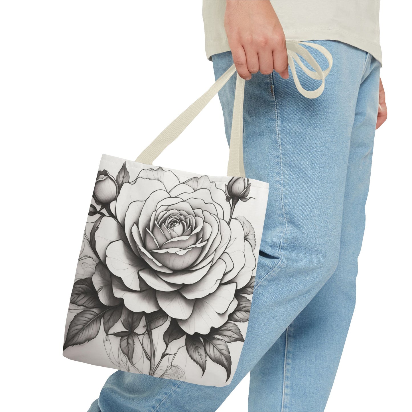 Elegant Floral Tote Bag, Garden Lover Gift, Shopping Bag, Art Print Tote, Mother's Day Gift, Eco-Friendly Canvas Bag