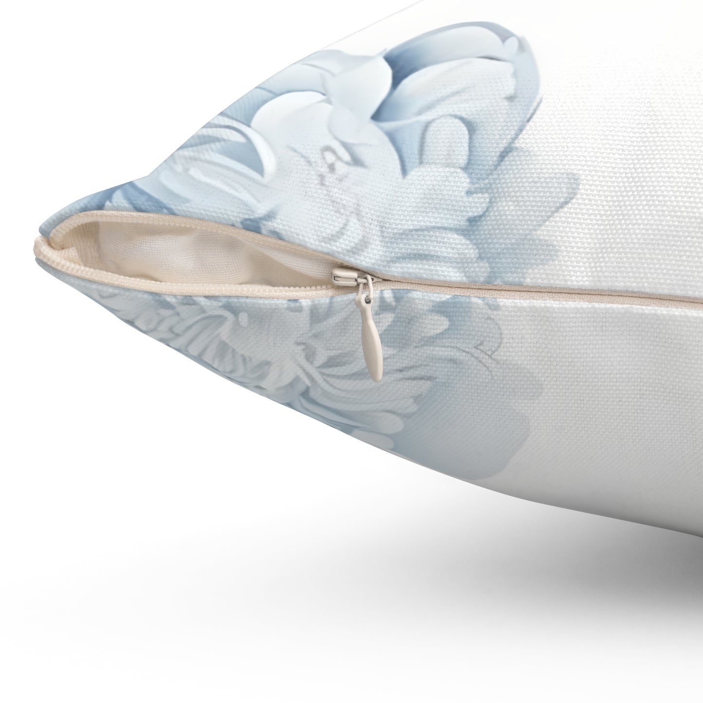 Monogram Pillow — Elegant Blue Floral “B” Decorative Throw Pillow