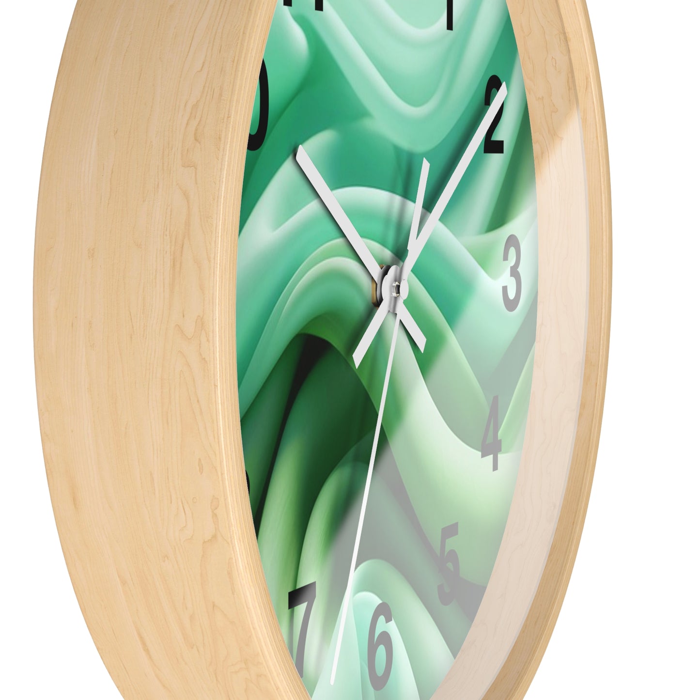 Serene Abstract Green Wall Clock, Modern Home Decor, Relaxing Timepiece, Gifts for Nature Lovers, Minimalist Wall Art