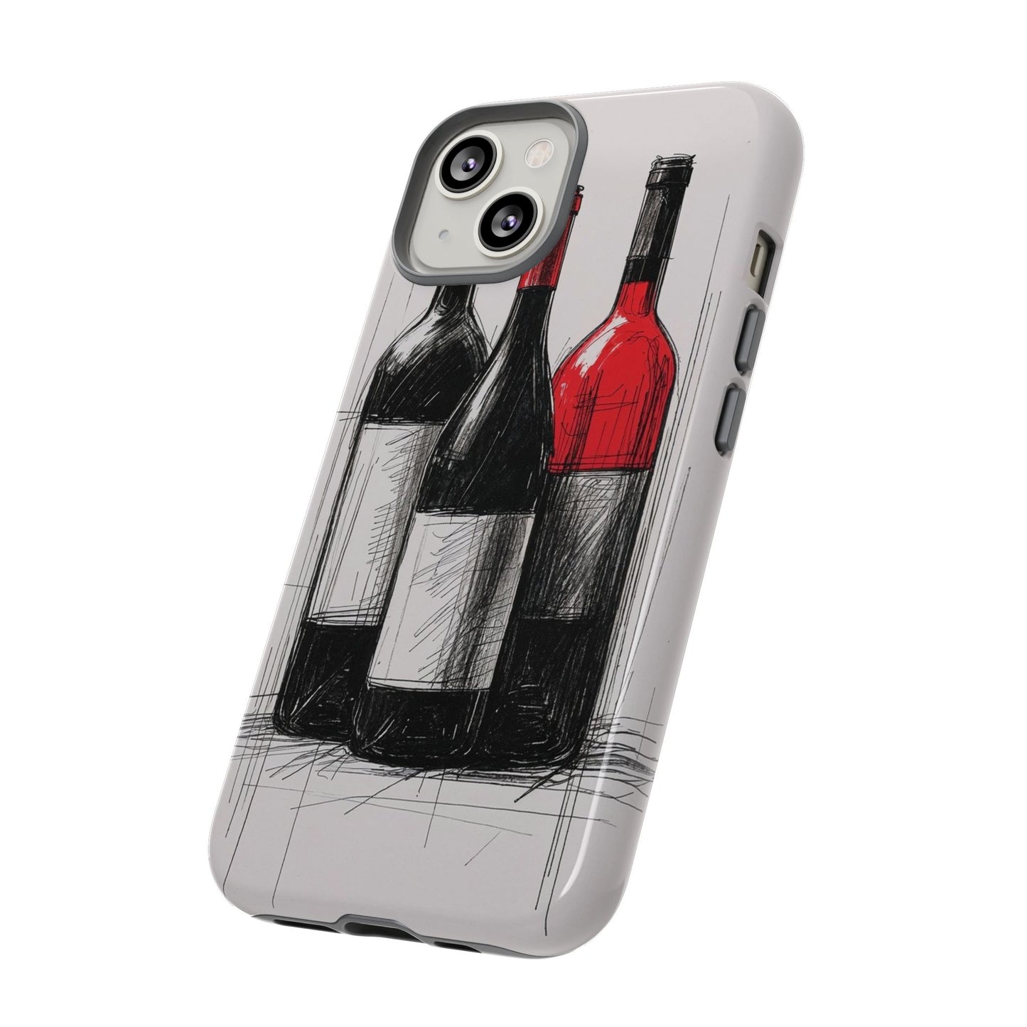 Wine Lover's Phone Case, Tough Phone Cover, Artistic Wine Design, Gift for Wine Enthusiasts, Customizable Case, Unique Wine Art