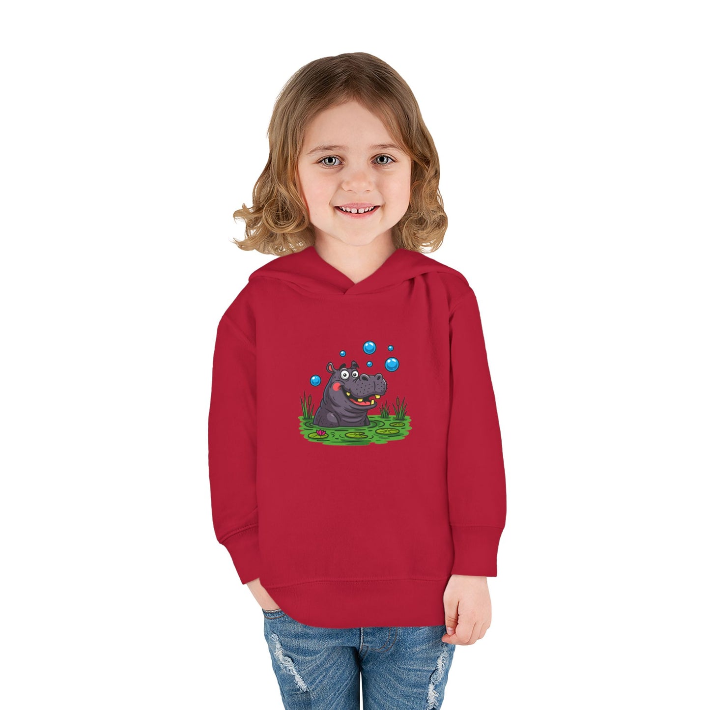 Adorable Hippo Fleece Hoodie, Toddler Hoodie, Kids Pullover, Animal Sweatshirt, Cute Baby Gift, Cozy Toddler Wear