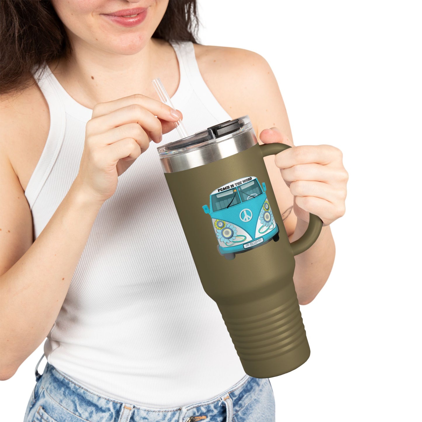 Vintage Van Insulated Travel Mug, Coffee Mug, Tea Tumbler, Road Trip Gift, Eco-Friendly Travel Cup