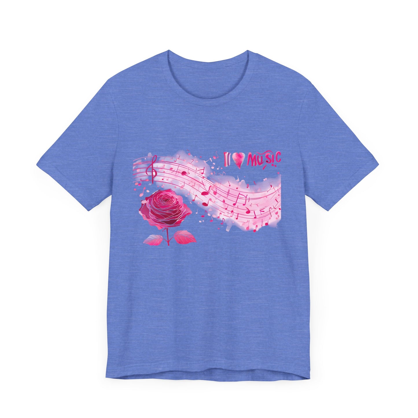 I Love Music Tee, Music Lover Shirt, Floral Music Notes Top