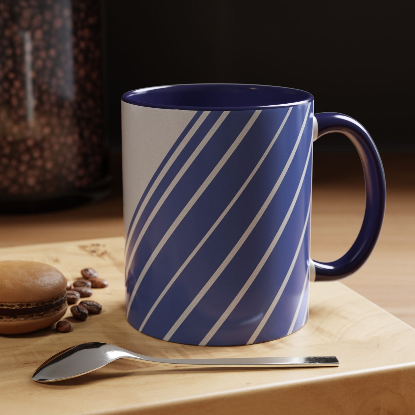 Elegant Stripe Accent Coffee Mug - Perfect for Gifts, Home Decor, Office, Birthdays, and Tea Lovers