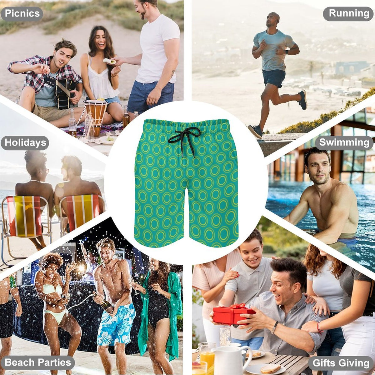 Men's Beach Shorts with Pockets