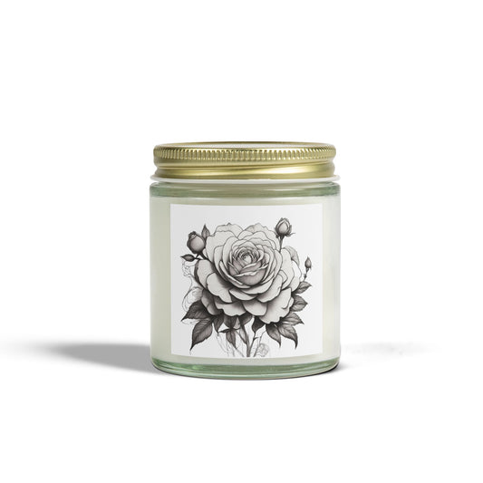 Rose Scented Candle - Coconut Apricot Wax, Relaxing Aromatherapy, Home Decor, Gifts for Her, Eco-friendly Candle