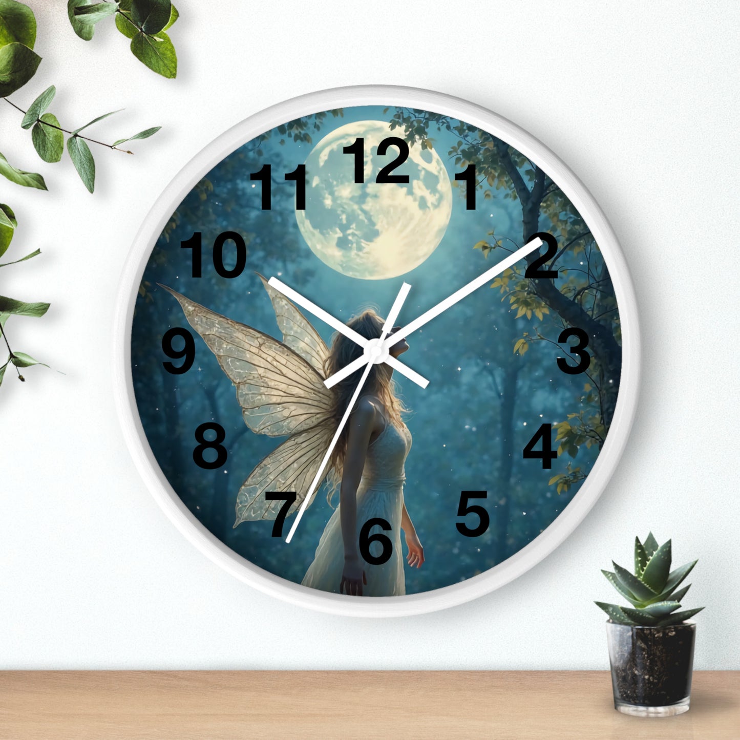 Moonlit Fairy Wall Clock, Enchanting Home Decor, Whimsical Timepiece, Fantasy Decor, Magical Fairy Clock, Gifts for Dreamers