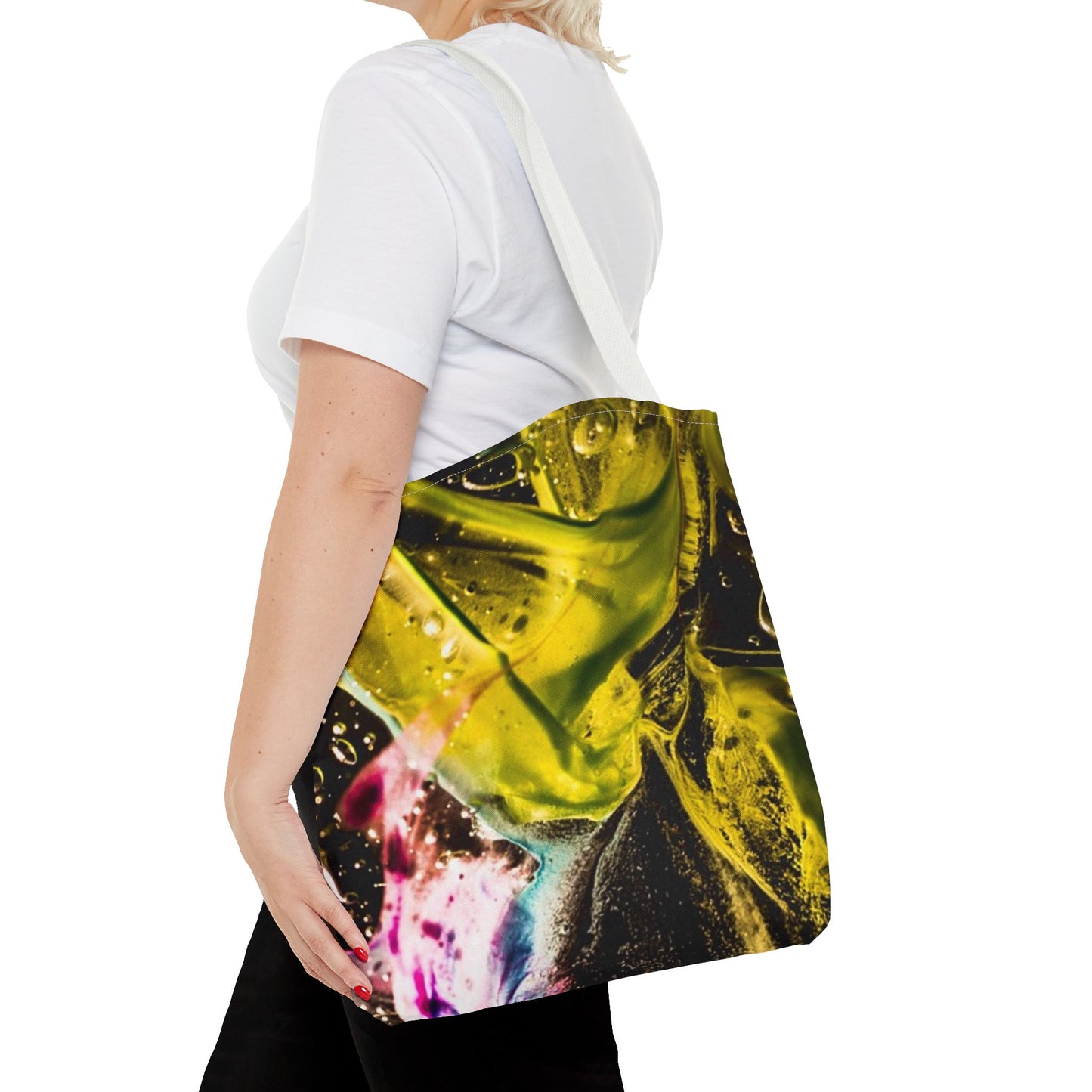 Vibrant Abstract Art Tote Bag, Colorful Reusable Shopper