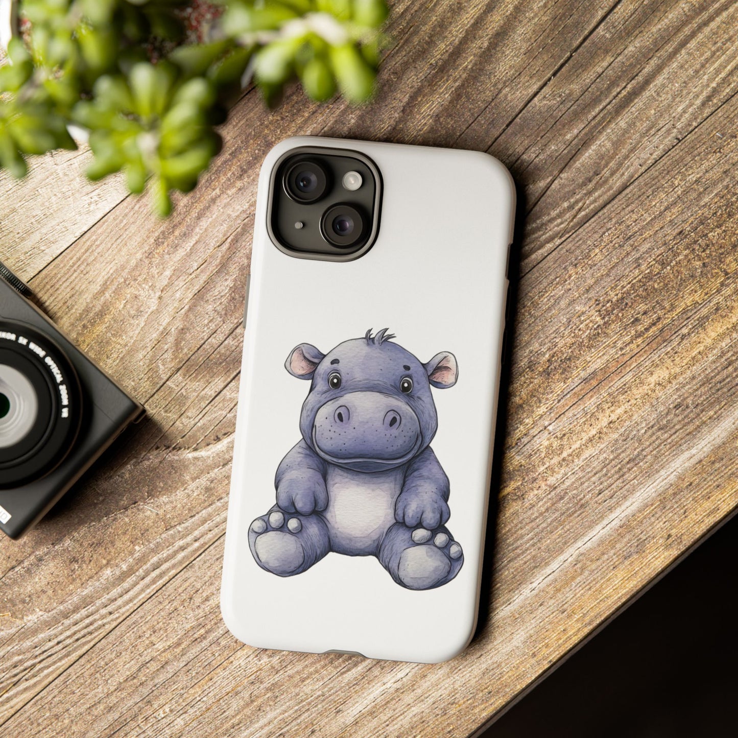 Cute Hippo Phone Case, Unique Tough Cases, Animal Lover Gift, Cute Animal Design, Baby Animal Phone Accessory