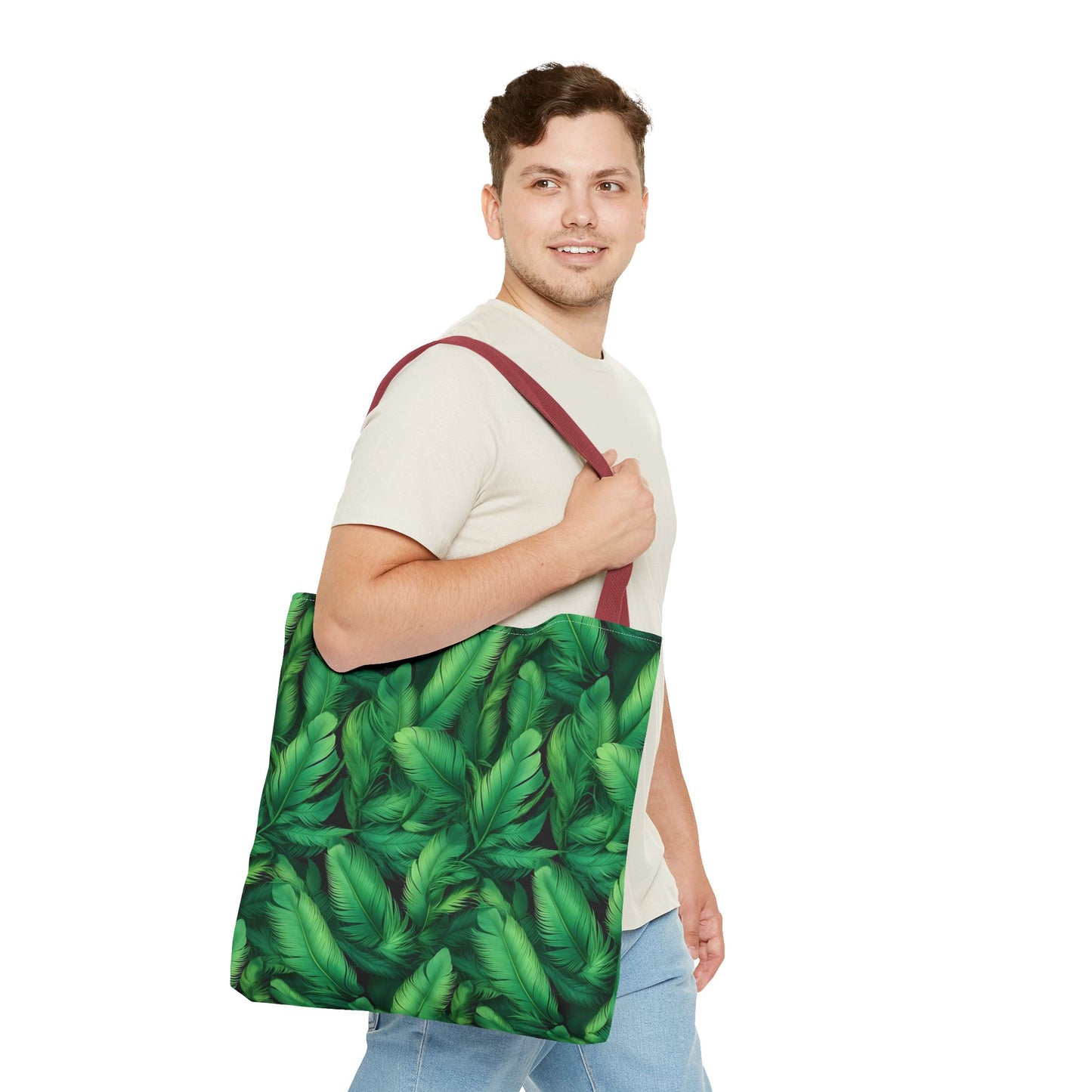 Tropical Leaf Tote Bag, Eco-Friendly Shopping Bag, Beach Day Essential, Vacation Accessory, Summer Gift Idea