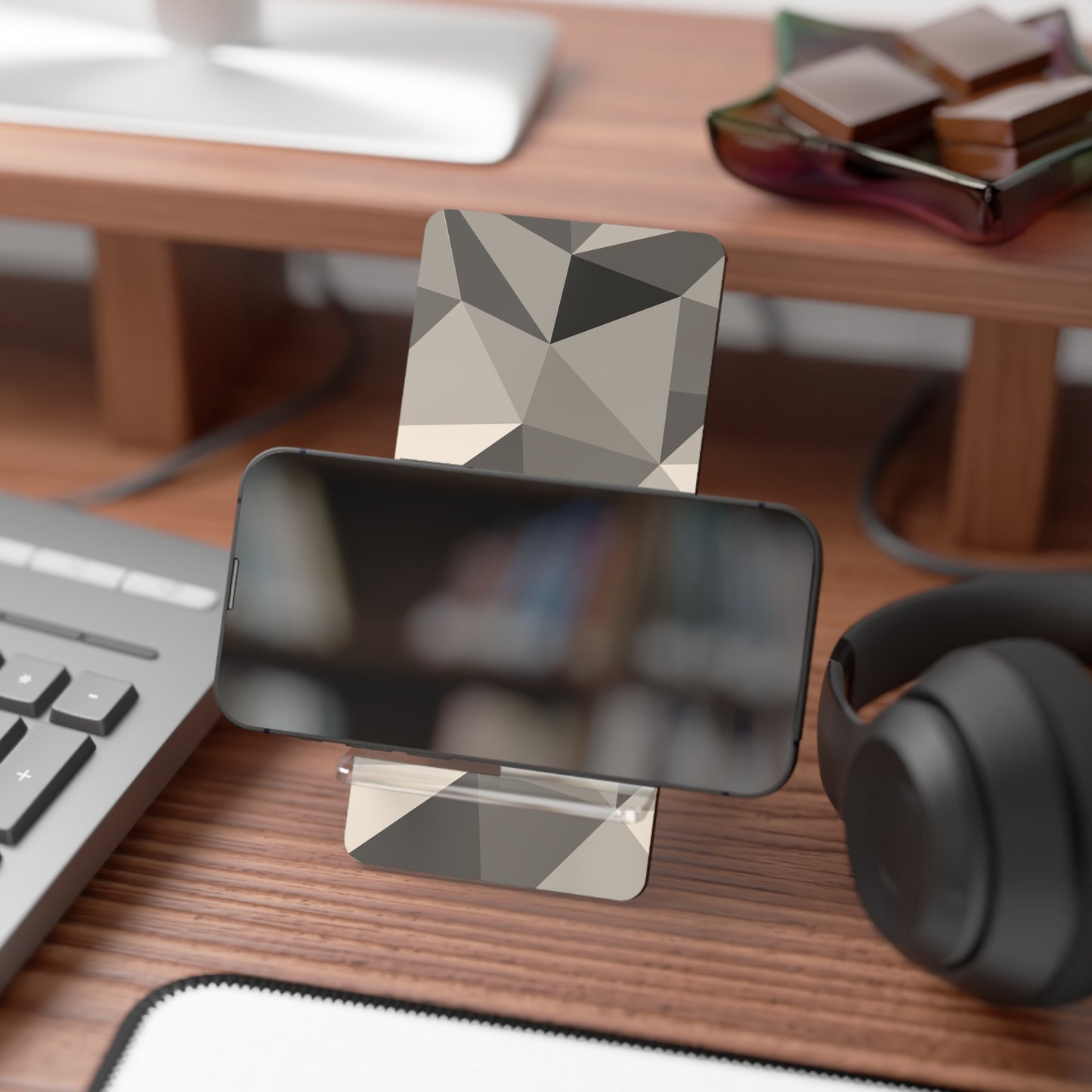 Geometric Smartphone Stand, Minimalist Desk Organizer, Modern Home Decor, Phone Holder, Stylish Gift for Tech Lovers