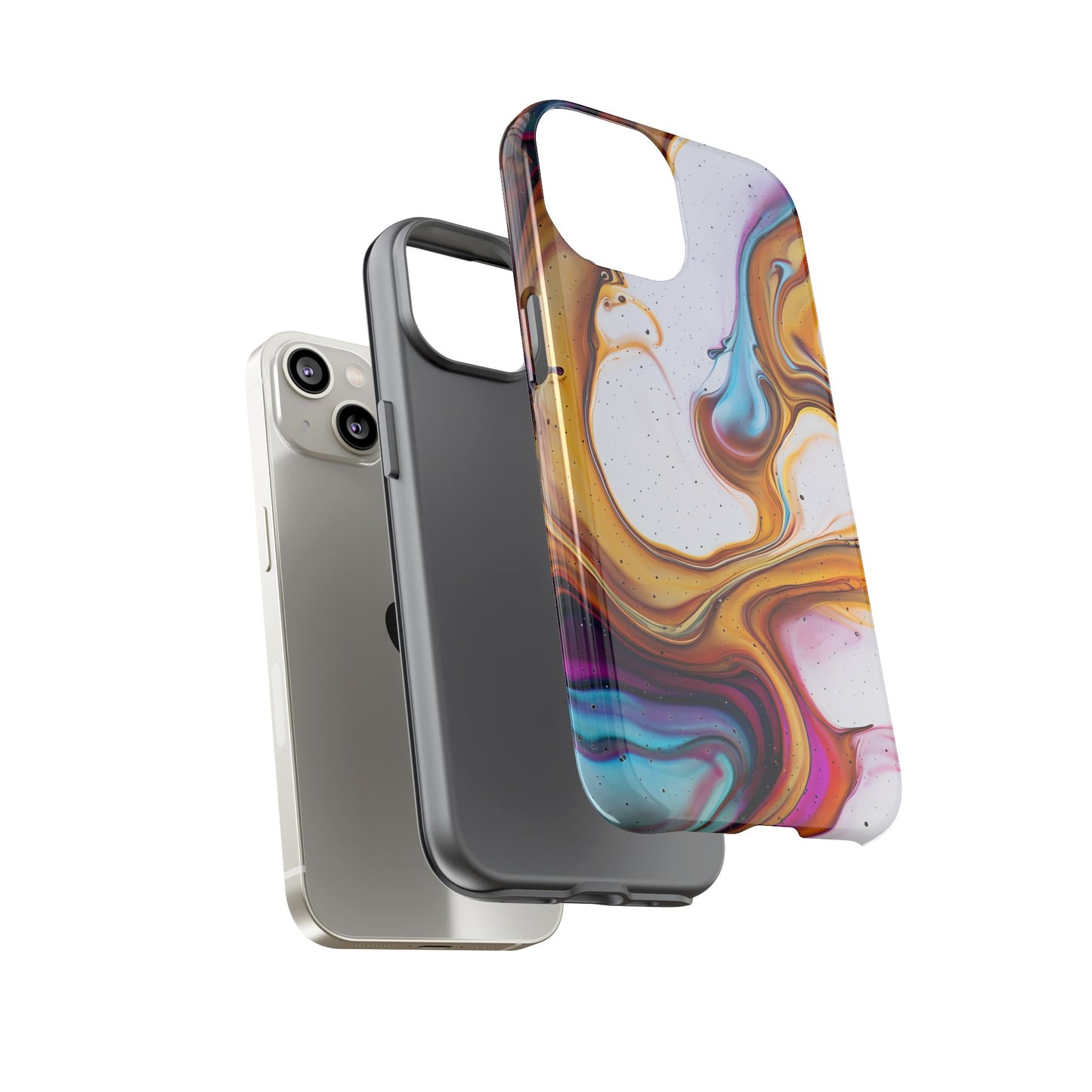 Artistic Phone Case, Tough Cases with Colorful Marble Design