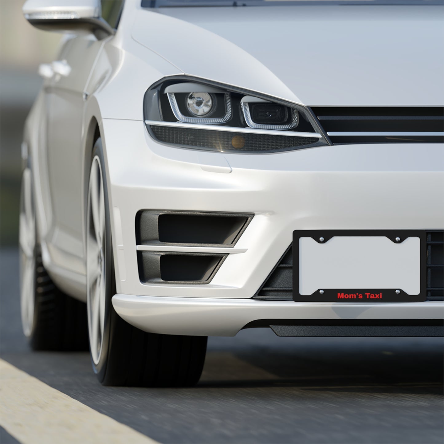 Personalized Metal License Plate Frame, Custom Car Accessory Mom's Taxi